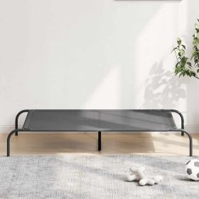 Elevated Dog Bed Grey Textilene and Powder-Coated Steel