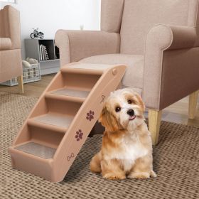 Dog Stair Brown Polypropylene 24.4x15.7x19.5 in Foldable