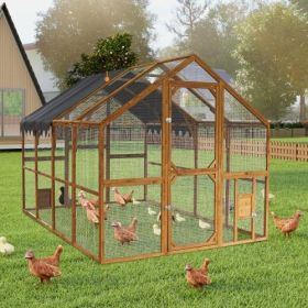 Outdoor Chicken Coop Enclosures 110" Large Kitten Playpen with Platforms,Upgrade Waterproof Cover