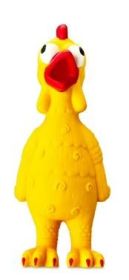 Vibrant Life Playful Buddy Yellow Chicken Dog Toy, Chew Level 2