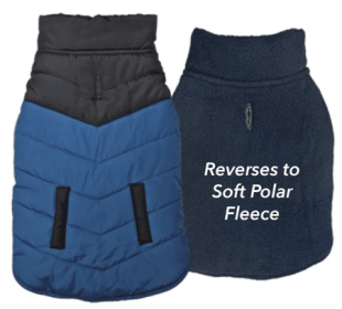 FASHION PET Color Block Puffer Jacket Blue (Option: S)