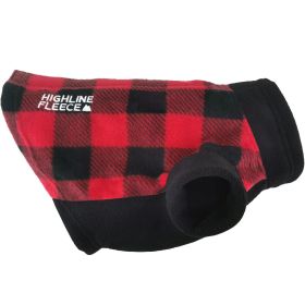Highline Fleece Dog Coat (Color: Red and Black Plaid, size: Size 20)
